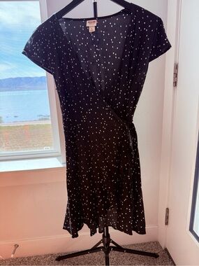 Mossimo Supply Co. Black Polka Dot Wrap Dress